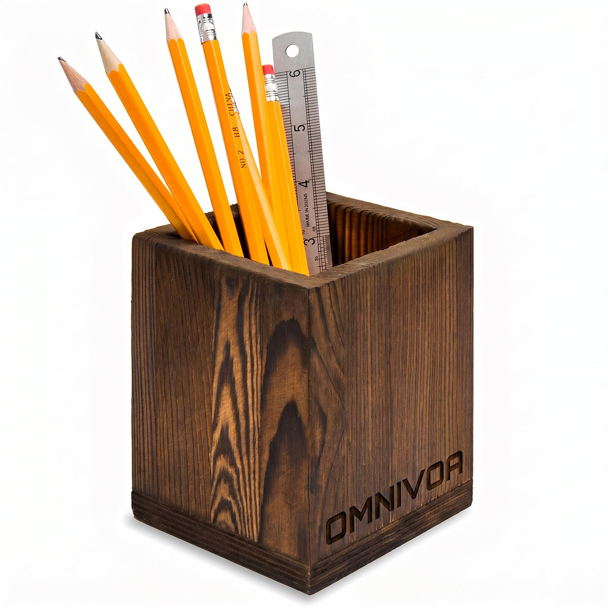 OMNIVOA Pen Cup — Dark Oak