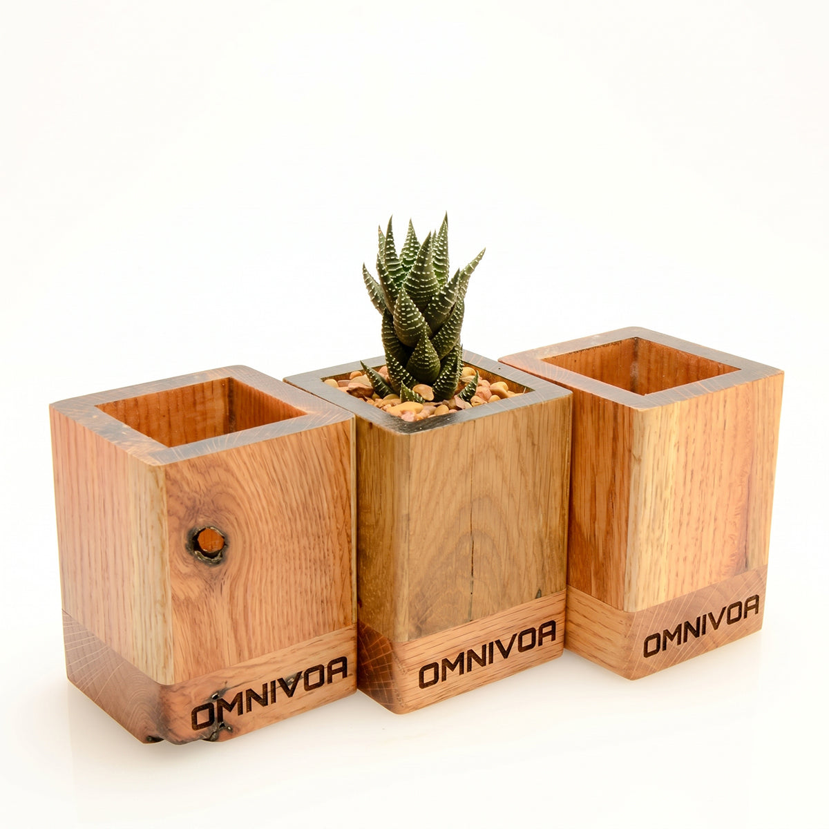 OMNIVOA Planter Set — Oak (Set of 3)